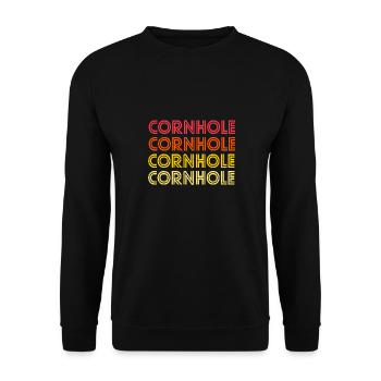 Retro Cornhole Vintage Cornhole - Unisex Pullover - Schwarz - Vorne - Alina (178cm) & Michal (187cm)