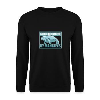 Distracted by Manatees Cute Manatee Funny Sea - Unisex Sweatshirt - black - Front - Alina (178cm) & Michal (187cm)