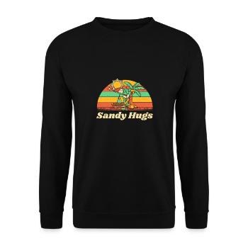 Sandy Hugs Beach Couples Ocean Lovers Summer Trip - Unisex Sweatshirt - black - Front - Alina (178cm) & Michal (187cm)