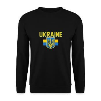 Cadeau de fierté du drapeau ukrainien de l’Ukraine - Sweat-shirt Unisexe - noir - Devant - Alina (178cm) & Michal (187cm)