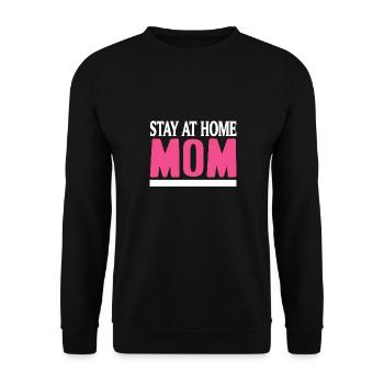 Stay At Home MOM Retro Working MOM T-Shirt - Unisex Sweatshirt - black - Front - Alina (178cm) & Michal (187cm)