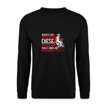 Vergiss das Krönchen Diese Prinzessin Trägt Motorr - Unisex Pullover - Schwarz - Vorne - Alina (178cm) & Michal (187cm)