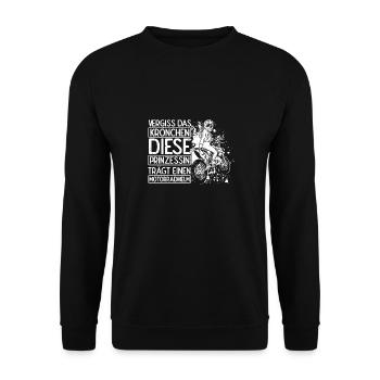 Bikerin Motorradfahrerin Kein Krönchen Helm Prinze - Unisex Pullover - Schwarz - Vorne - Alina (178cm) & Michal (187cm)