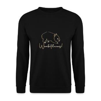 Wombatilicious Ironic Cute Australian Wombat - Unisex Sweatshirt - black - Front - Alina (178cm) & Michal (187cm)