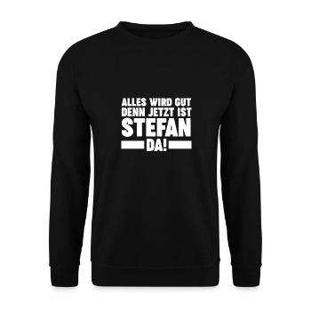Stefan - Unisex Pullover - Schwarz - Vorne - Alina (178cm) & Michal (187cm)
