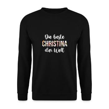 Christina - Unisex Pullover - Schwarz - Vorne - Alina (178cm) & Michal (187cm)