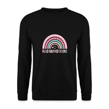Books Book Reading Bookworm Bookworm Bookaholic - Unisex Sweatshirt - black - Front - Alina (178cm) & Michal (187cm)