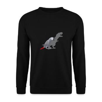 Graupapagei African Grey Parrot Papagei - Unisex Sweatshirt - black - Front - Alina (178cm) & Michal (187cm)