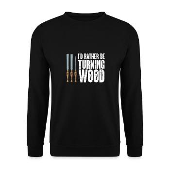 Woodturning Woodturning Wood Lathe Lathe - Unisex Sweatshirt - black - Front - Alina (178cm) & Michal (187cm)