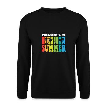 Pregnant Girl Summer Baby Announcement Pregnancy - Unisex Pullover - Schwarz - Vorne - Alina (178cm) & Michal (187cm)