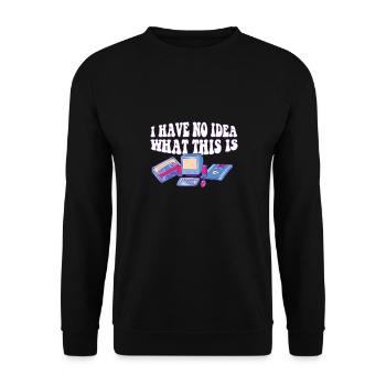 Drôle rétro 70s 80s retour en arrière Je n’ai aucune idée de quoi - Sweat-shirt Unisexe - noir - Devant - Alina (178cm) & Michal (187cm)