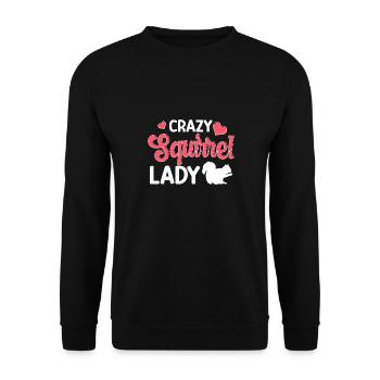 Women Crazy Squirrel Lady Funny Forest Animal Rode - Unisex Sweatshirt - black - Front - Alina (178cm) & Michal (187cm)