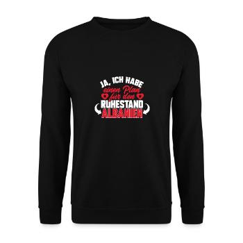 Albanische Flagge Albanischer Adler Shqiponja - Unisex Pullover - Schwarz - Vorne - Alina (178cm) & Michal (187cm)