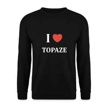 I love Topaze - Sweat-shirt Unisexe - noir - Devant - Alina (178cm) & Michal (187cm)