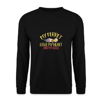 Furet, propriétaire de furet - Sweat-shirt Unisexe - noir - Devant - Alina (178cm) & Michal (187cm)