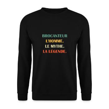 brocanteur - Sweat-shirt Unisexe - noir - Devant - Alina (178cm) & Michal (187cm)