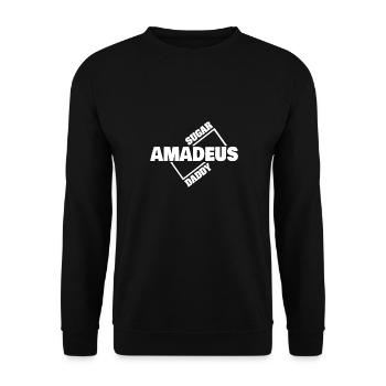 Amadeus als Sugardaddy - Unisex Pullover - Schwarz - Vorne - Alina (178cm) & Michal (187cm)