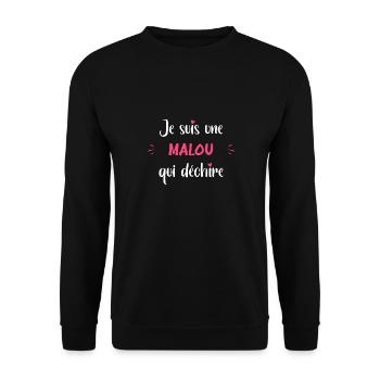 Malou - Sweat-shirt Unisexe - noir - Devant - Alina (178cm) & Michal (187cm)