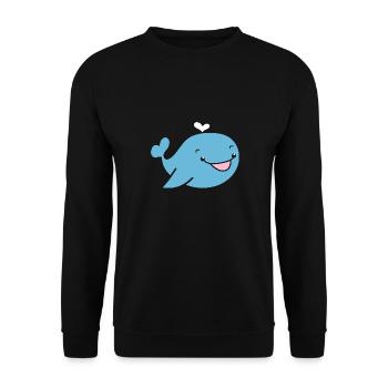 whale - Unisex Sweatshirt - black - Front - Alina (178cm) & Michal (187cm)