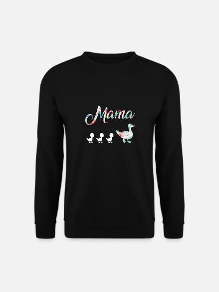 Mama Duck and 3 Ducklings Floral Mom of 3 - Unisex Sweatshirt - black