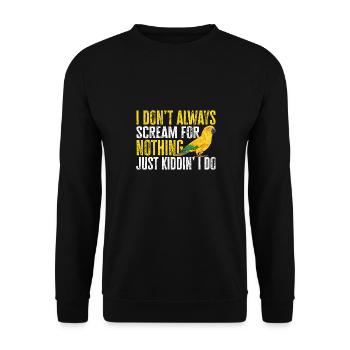 Parakeet, Parrot, Parakeet, Bird - Unisex Sweatshirt - black - Front - Alina (178cm) & Michal (187cm)