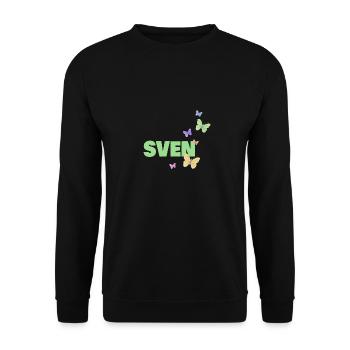 Sven als Sven - Unisex Pullover - Schwarz - Vorne - Alina (178cm) & Michal (187cm)