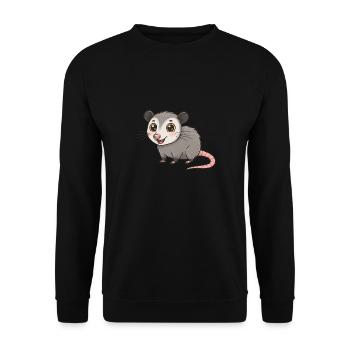 Animal Cartoon Possum - Unisex Sweatshirt - black - Front - Alina (178cm) & Michal (187cm)