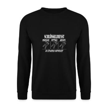 Schlüsseldienst - Schlosser Geschenk - Handwerker - Unisex Pullover - Schwarz - Vorne - Alina (178cm) & Michal (187cm)
