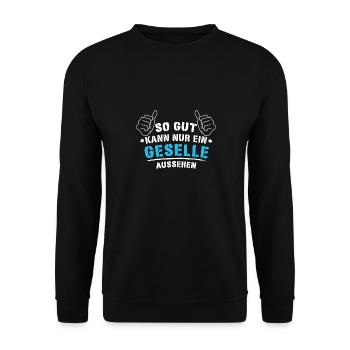 Geselle Lehrling Gesellenprüfung Geschenk - Unisex Pullover - Schwarz - Vorne - Alina (178cm) & Michal (187cm)