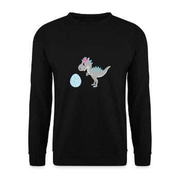 Dino Dinosaurier Ei Mama große Schwester Mädchen - Unisex Pullover - Schwarz - Vorne - Alina (178cm) & Michal (187cm)