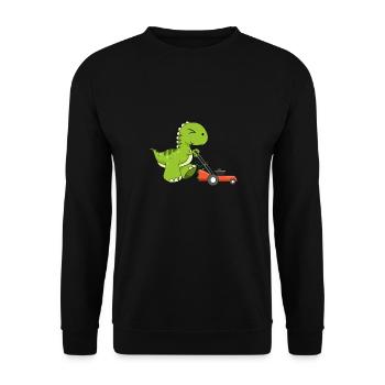 Lawn Protector Mower Dinosaur Gardener Dino Lawn - Sweat-shirt Unisexe - noir - Devant - Alina (178cm) & Michal (187cm)