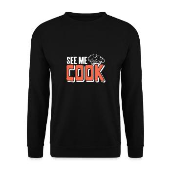 Se Me Cook Awesome T-Shirt For Cooks Present Gift - Unisex Pullover - Schwarz - Vorne - Alina (178cm) & Michal (187cm)