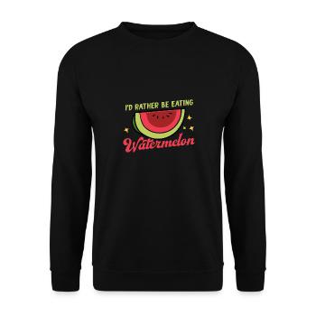 Manger des pastèques Fruits tropicaux fruits - Sweat-shirt Unisexe - noir - Devant - Alina (178cm) & Michal (187cm)
