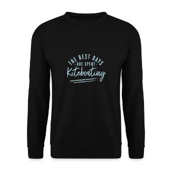 The Best Days Are Spent Kiteboating Sayings Kite - Unisex Pullover - Schwarz - Vorne - Alina (178cm) & Michal (187cm)
