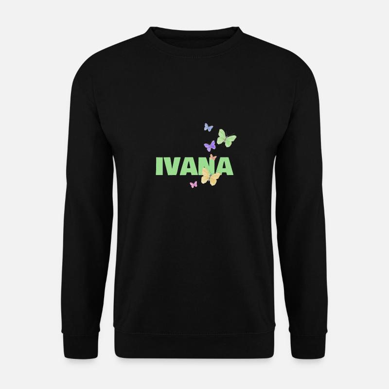 First name Ivana with butterflies - Unisex Sweatshirt - black