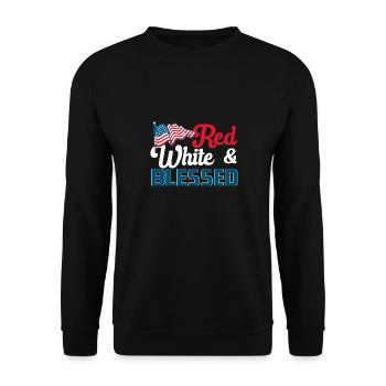 Gedenktag Vierter Juli USA Amerikanisch Patriotisc - Unisex Pullover - Schwarz - Vorne - Alina (178cm) & Michal (187cm)