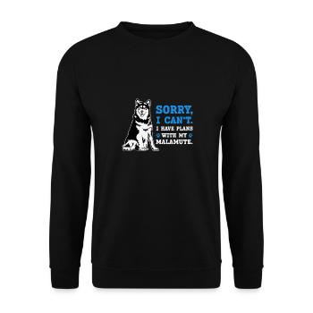 Alaskan Malamute Dog - Unisex Sweatshirt - black - Front - Alina (178cm) & Michal (187cm)