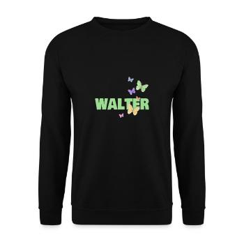 Geschenk für Walter - Unisex Pullover - Schwarz - Vorne - Alina (178cm) & Michal (187cm)