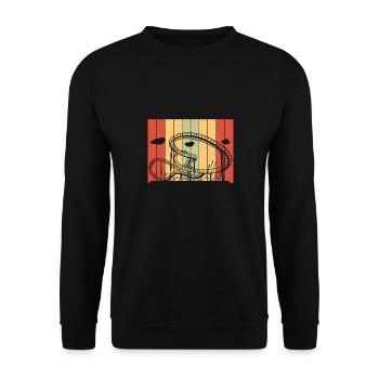 Roller Coaster Retro Amusement Park Vintage Theme - Unisex Sweatshirt - black - Front - Alina (178cm) & Michal (187cm)