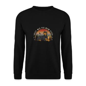 Miniature Pinscher Rehpinscher Min Pin Dog - Unisex Sweatshirt - black - Front - Alina (178cm) & Michal (187cm)