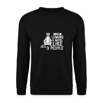 Lemur Catta Ring-tailed lemur - Unisex Sweatshirt - black - Front - Alina (178cm) & Michal (187cm)