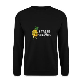 Plage tropicale J’ai le goût de l’échangiste aux ananas - Sweat-shirt Unisexe - noir - Devant - Alina (178cm) & Michal (187cm)