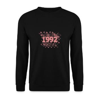 1992 1992 - Unisex Pullover - Schwarz - Vorne - Alina (178cm) & Michal (187cm)