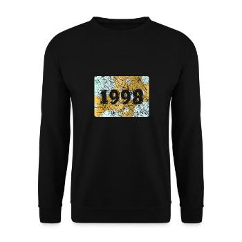 Zahl 1998 - Unisex Pullover - Schwarz - Vorne - Alina (178cm) & Michal (187cm)