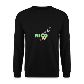 Nico Nico - Unisex Pullover - Schwarz - Vorne - Alina (178cm) & Michal (187cm)