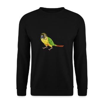 Molinasittich Papagei Vogel Sittich - Unisex Pullover - Schwarz - Vorne - Alina (178cm) & Michal (187cm)