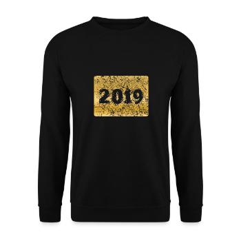 Zahl 2019 - Unisex Pullover - Schwarz - Vorne - Alina (178cm) & Michal (187cm)
