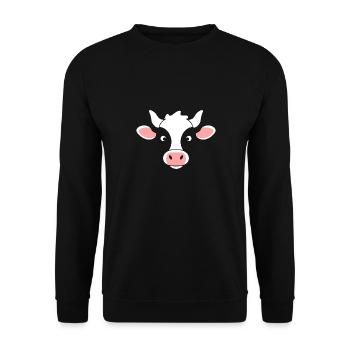 vache - Sweat-shirt Unisexe - noir - Devant - Alina (178cm) & Michal (187cm)