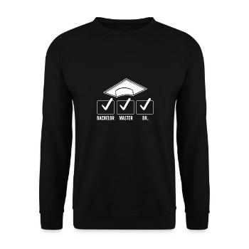 Master Studies Graduation Ceremony Bachelor - Unisex Sweatshirt - black - Front - Alina (178cm) & Michal (187cm)