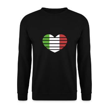 Italien Italia italienisch italienische Flagge - Unisex Pullover - Schwarz - Vorne - Alina (178cm) & Michal (187cm)